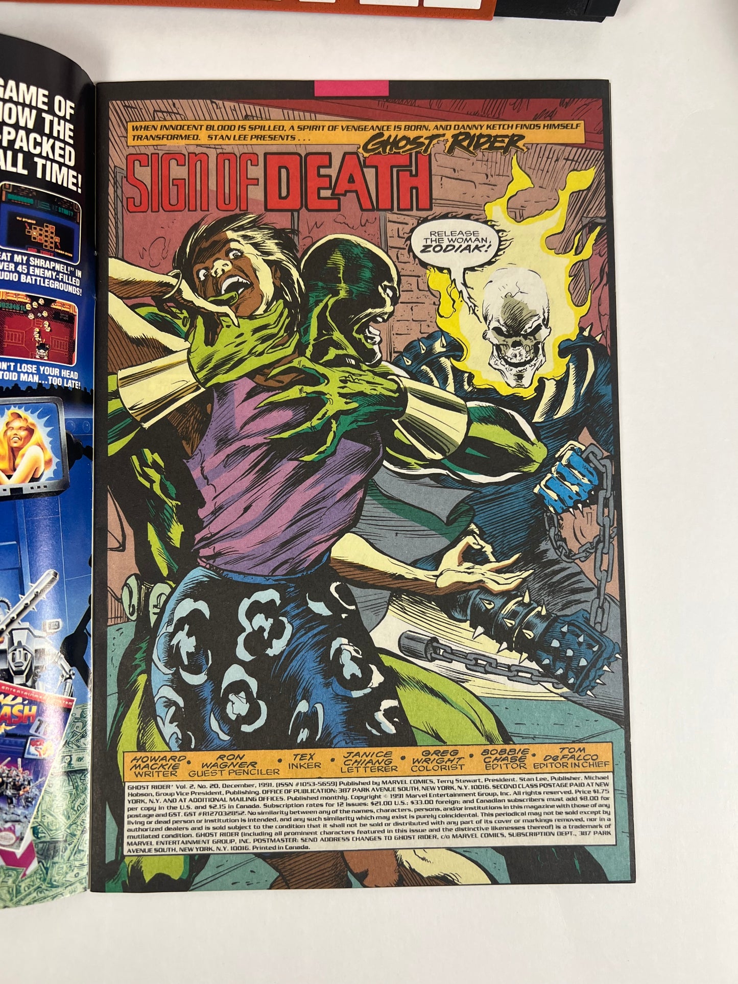 Ghost Rider #20 (1991) Ron Wagner Cover - Danny Ketch Series