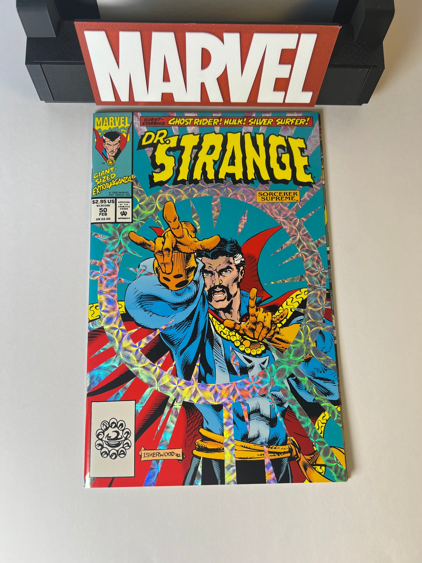 Doctor Strange #50 (1993) Holo-Grafx Cover - Giant Sized with Ghost Rider, Hulk & Silver Surfer
