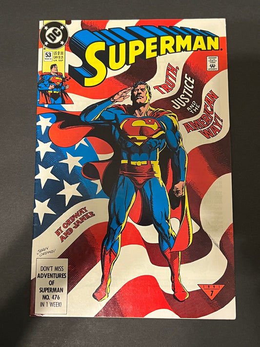 Superman #53 (1991) – DC Comics – Patriotic Cover