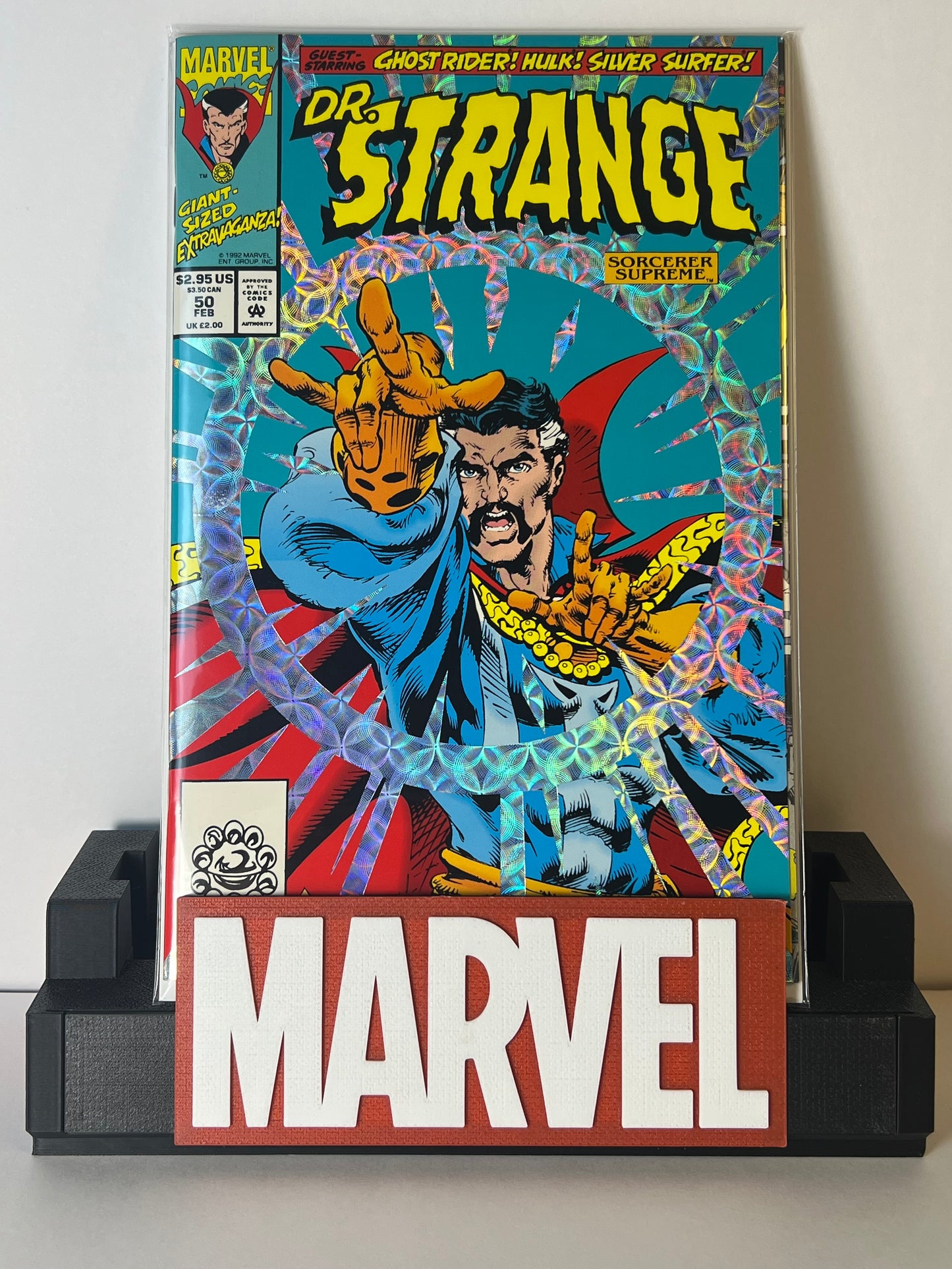 Doctor Strange #50 (1993) Holo-Grafx Cover - Giant Sized with Ghost Rider, Hulk & Silver Surfer