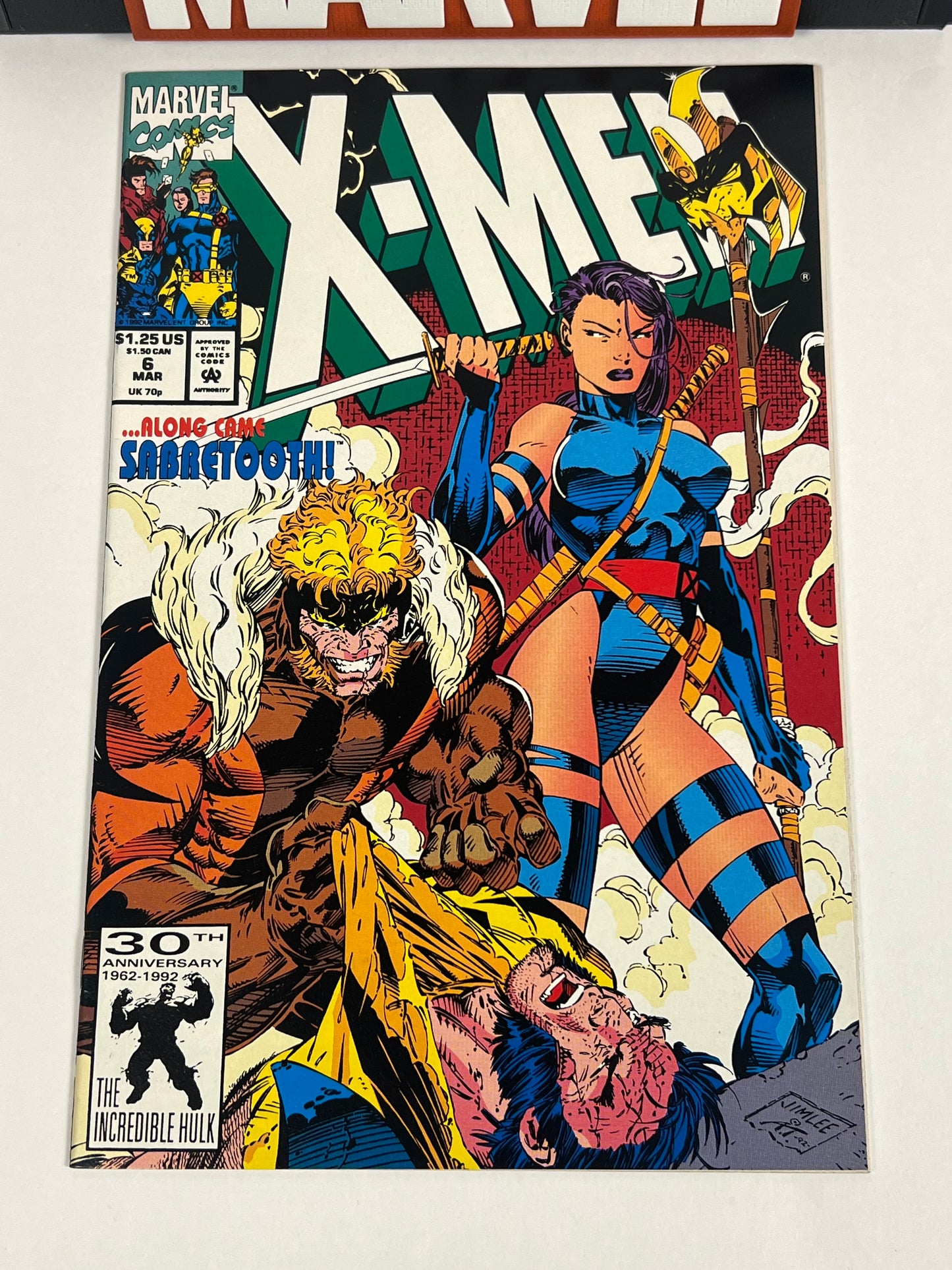 X-Men #6 (1992) Jim Lee Cover - Sabretooth vs Wolverine