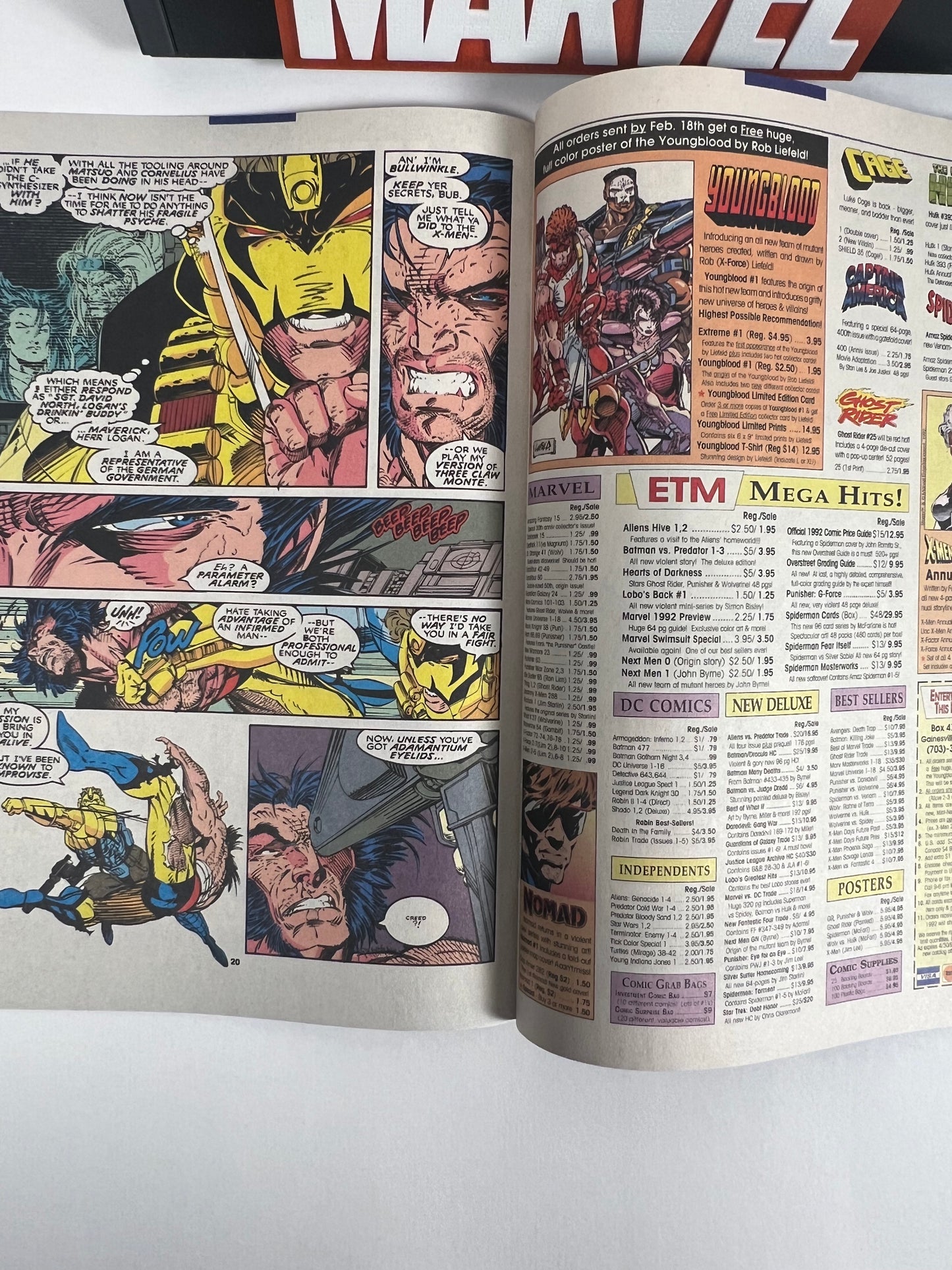 X-Men #6 (1992) Jim Lee Cover - Sabretooth vs Wolverine