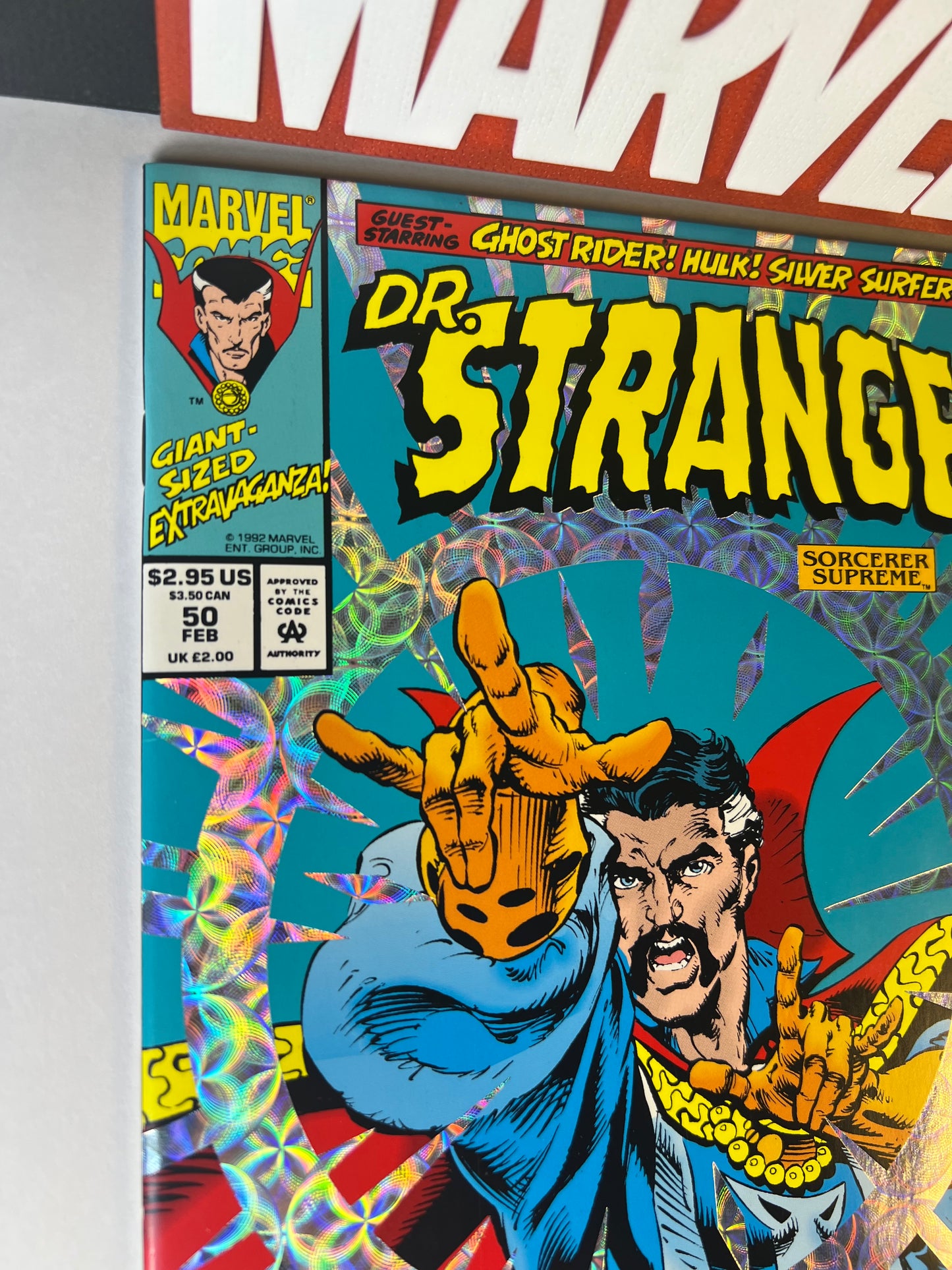 Doctor Strange #50 (1993) Holo-Grafx Cover - Giant Sized with Ghost Rider, Hulk & Silver Surfer