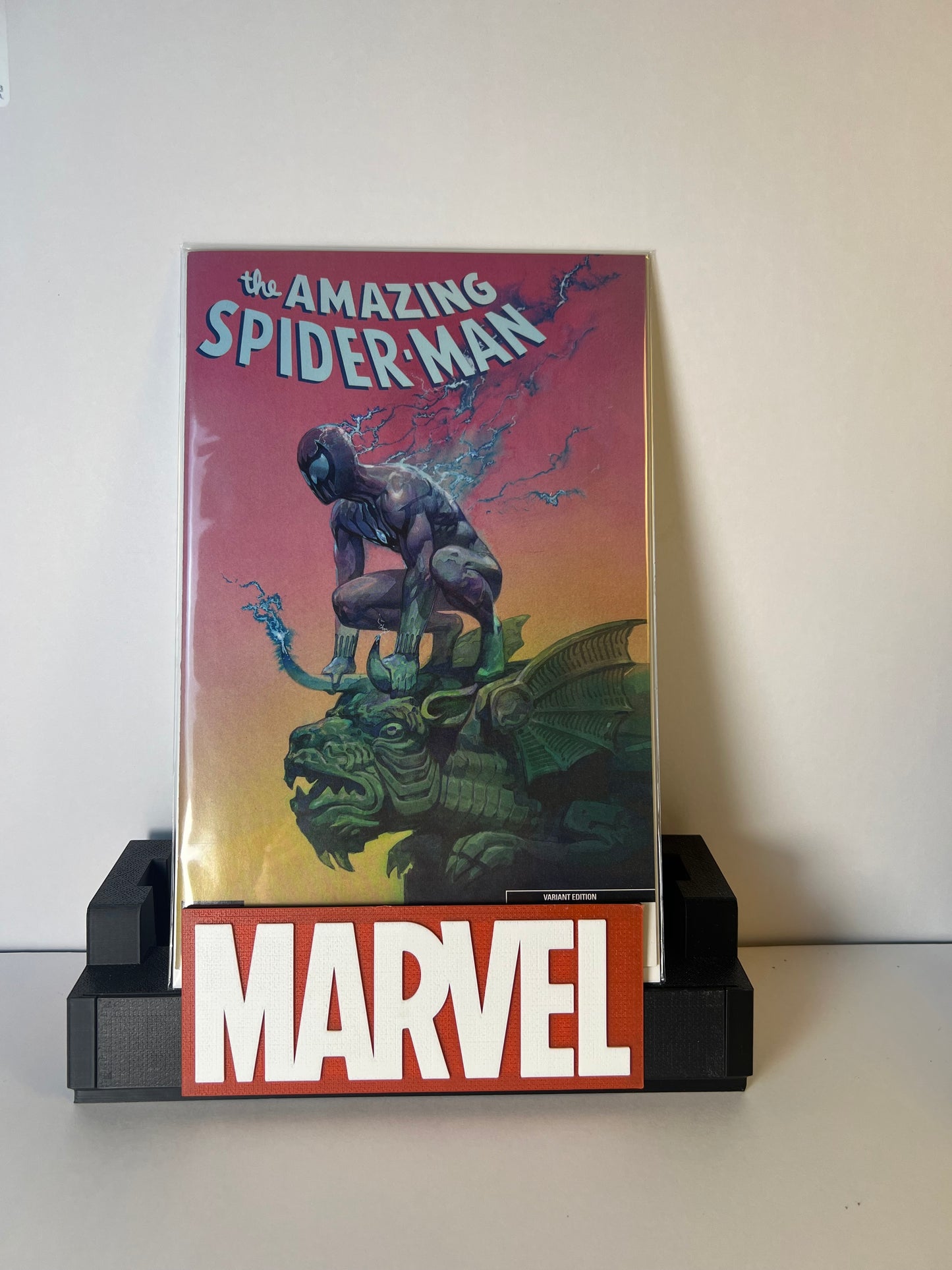 Amazing Spider-Man #14 (2022) Variant Cover - Symbiote Spider-Man on Gargoyle